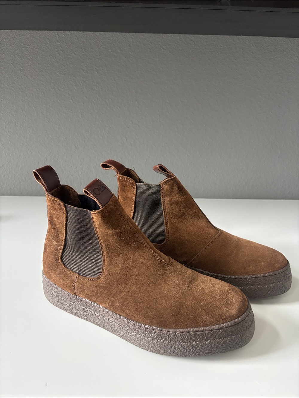 Suede Mazzini OA Chelsea Platform Boots in Brown